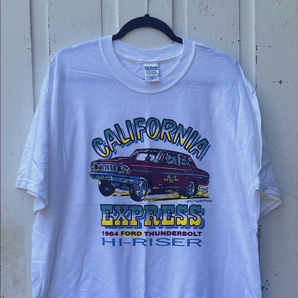 Gildan White California Ford Thunderbolt Tee